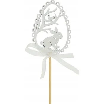 Velikonoční dekorace Vajíčko perforované se zajíčkem zápich 6x4,5/35 cm