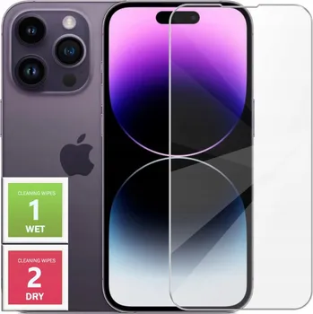 Tvrzené Sklo 9H pro Apple iPhone 14 Pro 6,1" + 2x čisticí hadříky
