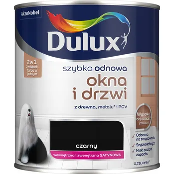 barva na zeď Dulux akrylová Barva na dřevo 0,75 l lesklá černá