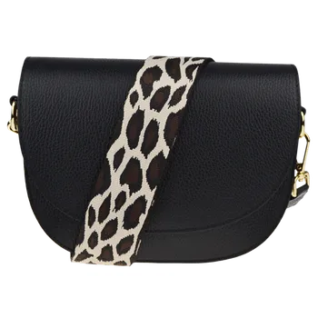 Kabelka NovaKabelka.cz Kožená italská crossbody kabelka Ramona Nera s přídavným popruhem IV