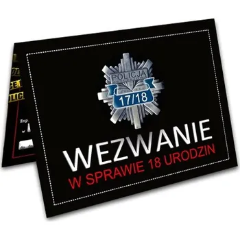 Pozvánka Pozvánky s obálkou "18. Narozeniny - Policejní výzva", DekoracjePolska, 14,8 x 10,5 cm, 10 ks