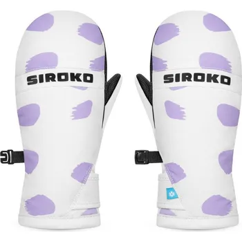 Rukavice SIROKO Dětské zimní palčáky na snowboard a lyže Polka dots 10 LET BÍLÁ