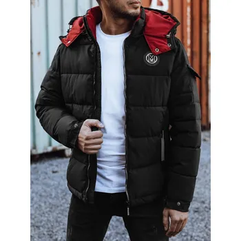 Černá pánská zimní prošívaná bunda s kapucí TX4930 Velikost: XL