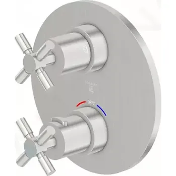 Vodovodní baterie Steinberg 250 Termostatická baterie pod omítku pro 2 spotřebiče, kartáčovaný nikl, 250 4133 3 BN