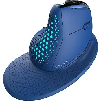Myš Delux Bezdrátová ergonomická myš M618XSD BT+2.4G RGB (modrá)
