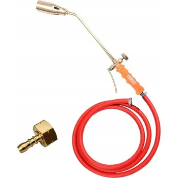 Stavební hořák Plynový hořák pro pokrývače, opalování, pájení, na propan-butanovou láhev, mosazný ventil, 2 ventily