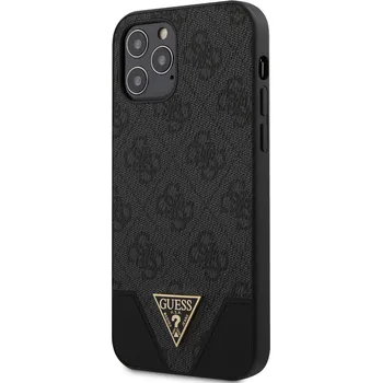 Notebook Guess 4G Triangle Zadní Kryt pro iPhone 12/12 Pro 6.1 Grey