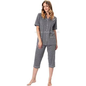 Dámské pyžamo LEVEZA (M-Max) Dámské pyžamo Halima1374 Barva: 1-tm.sivá, Velikost: 3XL