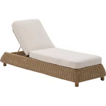 Zahradní lehátko Béžové zahradní lehátko z umělého ratanu Kave Home Meria