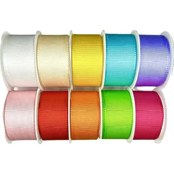 Stuha Sada 10ks pestrobarevných stuh ELEGANCE 40mm x 2m (21,-Kč/ks) (Stuhy rypsové 40mm, sada 10 barev)