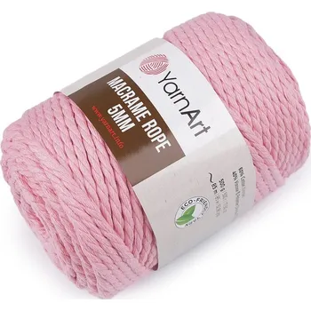 Příze Macrame Rope 5 mm Pletací příze 500 g - 21 (762) růžová světlá