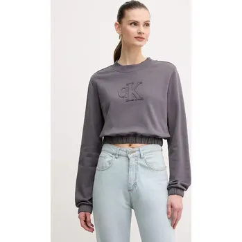 Dámská mikina Bavlněná mikina Calvin Klein Jeans J20J225363 šedá 90X, vel. S