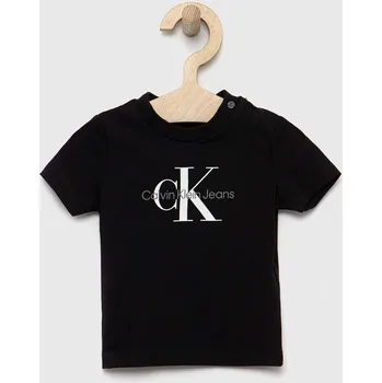 Dětské tričko Calvin Klein Jeans černá barva, s potiskem IN0IN00001.PPYX 99X, vel. 68