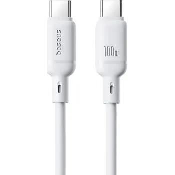 Datový kabel NoName Baseus Rychlonabíjecí kabel Silky USB-C/USB-C 1m 100W bílý 6932172668860