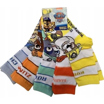 NICKELODEON Dětské Ponožky 5 PÁRŮ Vel: 31-33 Tlapková patrola BAREVNÉ PROUŽKY