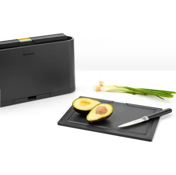 Kuchyňské prkénko Brabantia Prkénkna na krájení, sada 4 kusů, tmavěšedá – Hygienické – barevné odlišení zabrání křížové kontaminaci