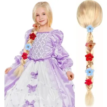 Karnevalový kostým PARUKA ZLATÉ VLASY ROSPUNZEL DLOUHÝ COP KOSTÝM PŘEVLEK