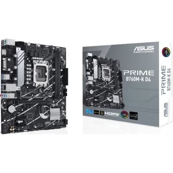 ASUS PRIME B760M-K D4, 1700, Intel B760, 2xDDR4, mATX 90MB1DS0-M1EAY0