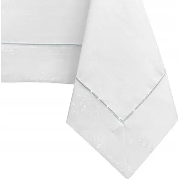 ubrus Bílý lisovaný ubrus s manžetou a lemováním 140x340 AmeliaHome