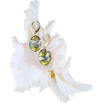 Náušnice Lampglas Mysteriózní náušnice Gold Fantasy s 24karátovým zlatem a ryzím stříbrem v perlách Lampglas Materiál zapínání náušnic: pozlacené stříbro Ag 925/1000