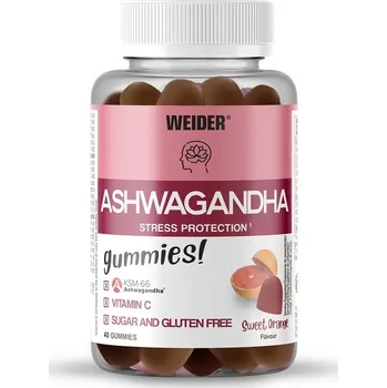 Fitness strava Weider Ashwagandha 40 Gummies Příchuť: Sweet Orange