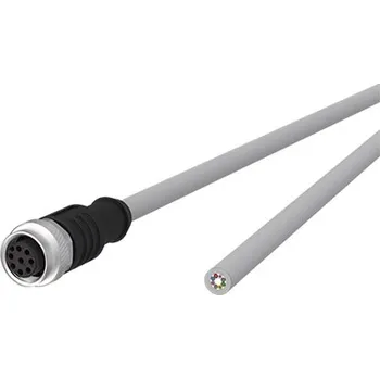 Datový kabel METZ CONNECT Kabe M12 8pin (F) kód A - volný konec, šedý, 5m (142MKA20050) - 21.16.8905