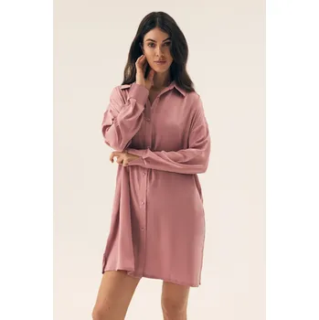 Dámská noční košile Esotiq Rhone saténová noční košile růžová - ESO39X/růžová / S ESO5A002