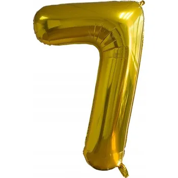 Balónek Fóliový balónek číslice 7 narozeniny výročí odolný zlatý OBROVSKÝ 100cm