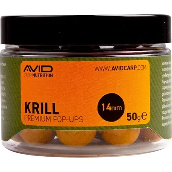 Boilies Avid Carp Plovoucí Boilie Premium Pop-Ups Krill 50g Hmotnost: 50g, Průměr: 14mm