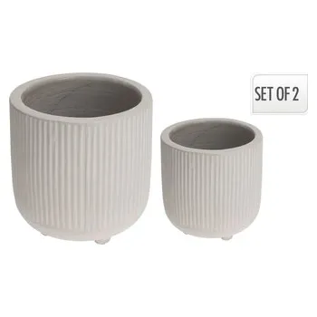 Květináč Květináč krémový sada 2 ks