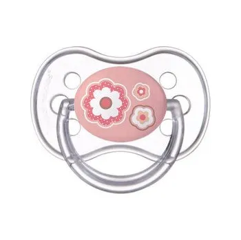 CANPOL 22/563 Smoczek uspokajający silikonowy okrągły 6-18 m-cy NEWBORN BABY różowy