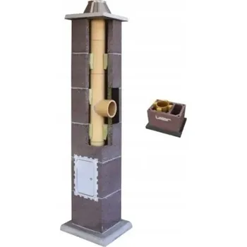 Komín Keramický komín pro odvod spalin, systém Leier Basic 10m, průměr 250 mm, kompletní komínová sada + VĚTRÁNÍ