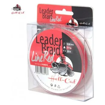 Hell-Cat Splétaná návazcová šňůra Leader Braid Line Red 20m|1.40mm/125kg