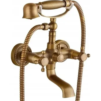 Vodovodní baterie Nástěnná vanová baterie CHDE starožitná retro mosaz zlatá