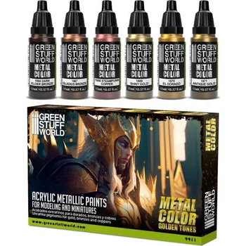 Speciální výtvarná barva Green Stuff World Metallic Paints Set - Gold (Green Stuff World)