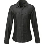 Premier Workwear Dámská džínová košile PR322 Black Denim M