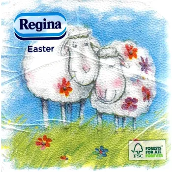 Papírový kapesník Regina Papírové ubrousky 1 vrstvé 33 x 33 cm 20 kusů Velikonoční Dvě ovečky