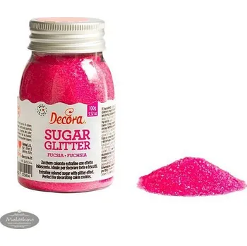 Jedlá dekorace na dort Decora Dekorační cukr fuksie / magenta - cukrové zdobení 100 g