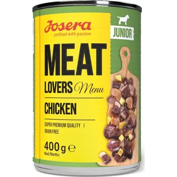 Volný čas 6ks-6x400g Josera Meat Lovers Junior Menu kuřecí vlhké krmivo pro psy