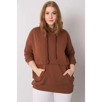 Dámská mikina Oversize mikina Gioia s kapucí a klokankou hnědá