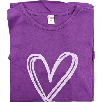 Dámské noční prádlo Dámská noční košile s krátkým rukávem TÝNA Barva: Fialová, Velikost: 3XL