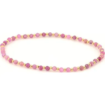 Náramek Náramek 7 Angelic Eyes se zlatými kuličkami a rubíny ZLNA1517F + Dárek zdarma