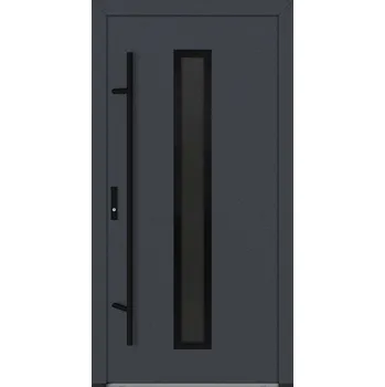 Vchodové dveře Hahn-Türke Vchodové dveře DS82-M21 mléčné sklo Barva: Antracit, Směr otevírání: Levé, Ven, Celkové rozměry: 1100x2200mm