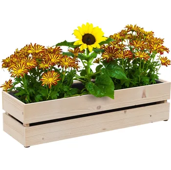 Truhlík Dřevěný truhlík RADOST Basic 81x19x16 cm- přírodní - VÝPRODEJ Přírodní 101x19x16 Vložka s přepadem