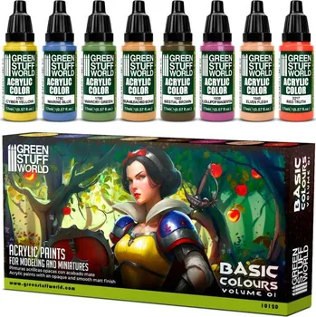 Výtvárné potřeby Green Stuff World Paint Set - Basics 01 (Green Stuff World)