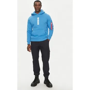 Pánská mikina Alpha Industries Mikina Puff Print 146338 Modrá Regular Fit L