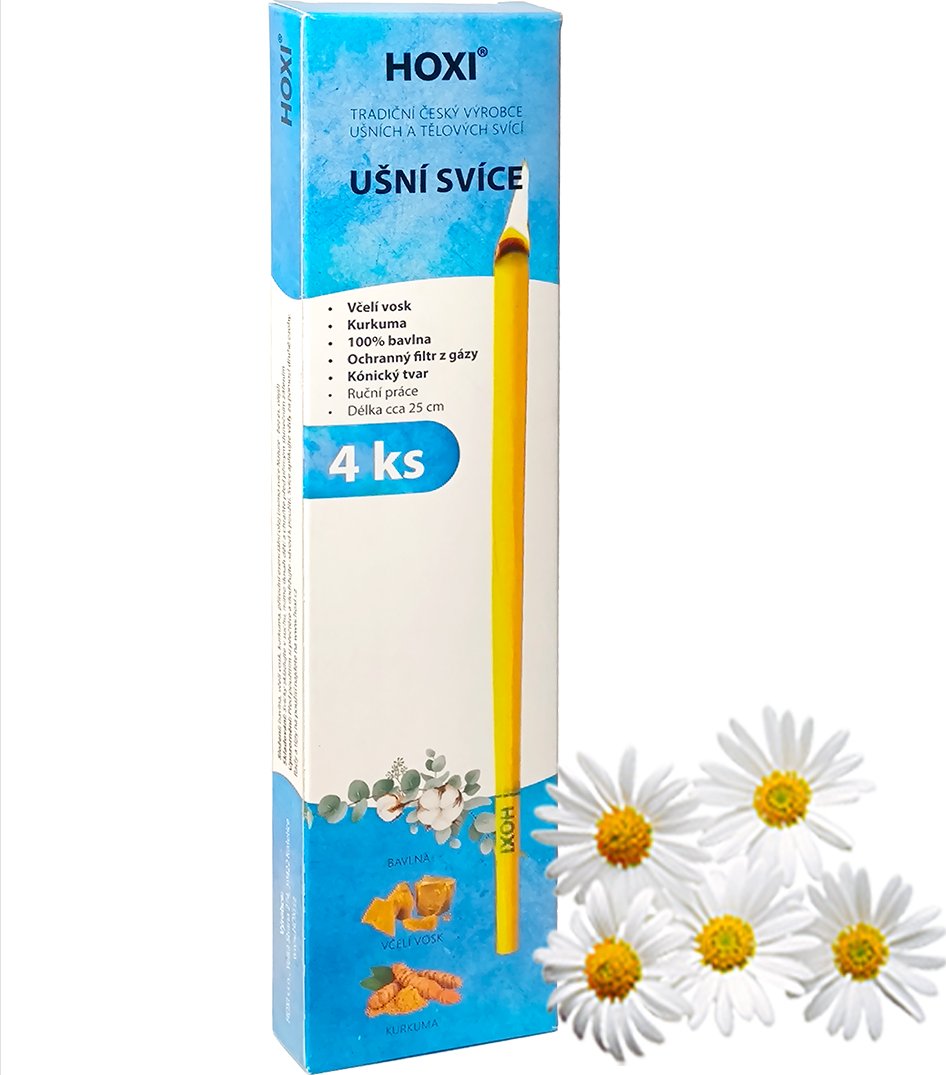 Ušní svíce HOXI s HEŘMÁNKEM 4ks