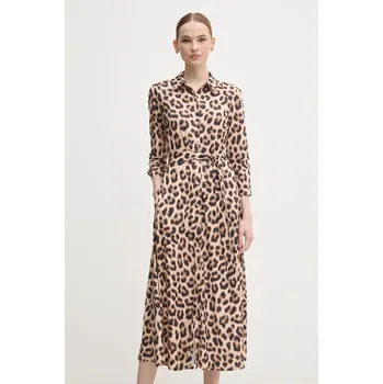 Dámské šaty Šaty OUI béžová barva, midi, 92524 80B, vel. 40