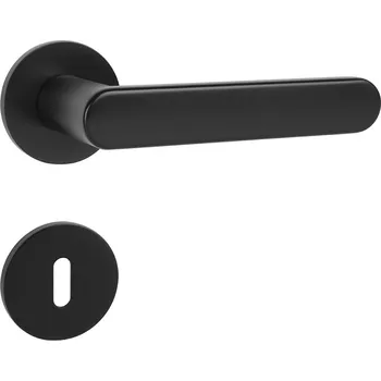 Dveřní kování TI - ROUND - R 3957 5S rozety BB, klika/klika BS - Černá matná (153)