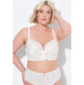 Podprsenka Ulla Popken, Plus size TRUYOU podprsenka s kosticemi, přední a zadní zapínání, košíčky B-E pro plnoštíhlé nadměrná velikost, 837941206-1096, béžový, 115D, Nadměrné velikosti, Plus size oblečení, Oblečení pro boubelky, Oblečení pro baculky, Oblečení pro pl